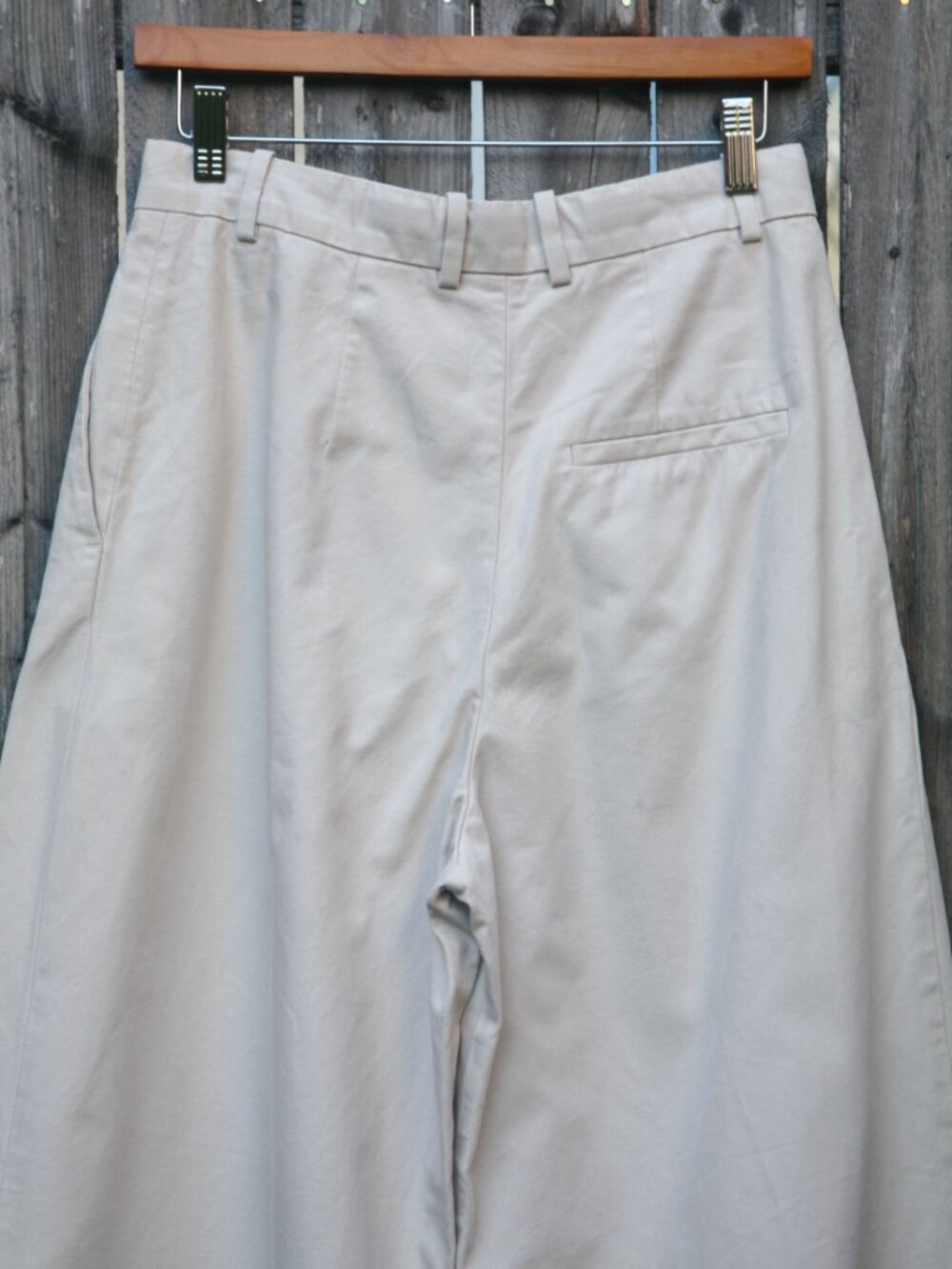 Size 4 - COS Women's Ivory Cotton High Waist Pleated Pants - Picture 7 of 7